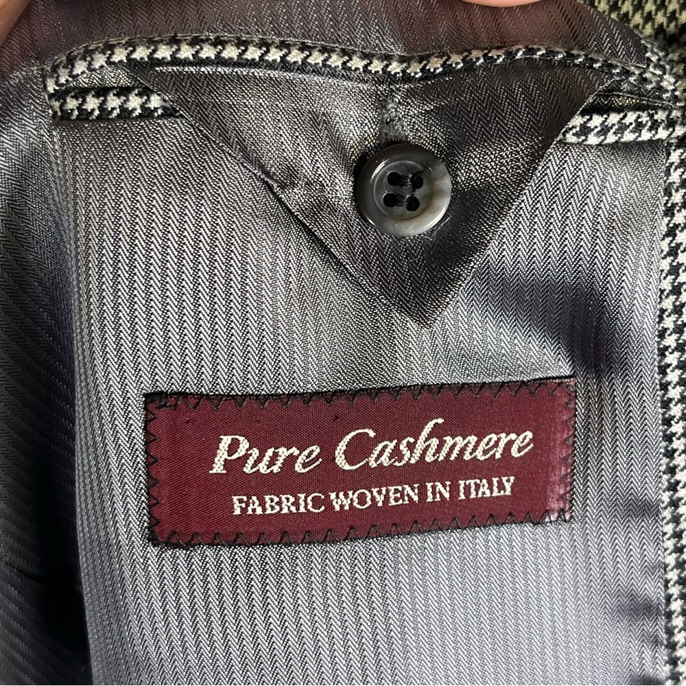 Jack Victor Loretowood Houndstooth Cashmere Blazer Black & White 44L Classic - Picture 8 of 11